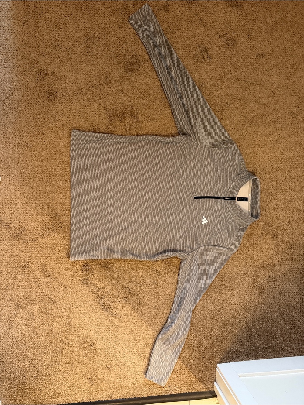 adidas Men's Light Gray Half-Zip Performance Sweater